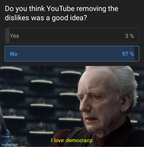 image tagged in i love democracy,youtube | made w/ Imgflip meme maker