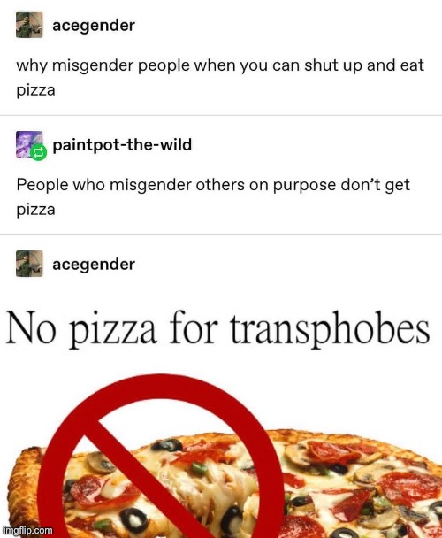 no pizza for transphobes | made w/ Imgflip meme maker