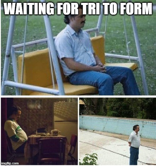 Narcos waiting | WAITING FOR TRI TO FORM | image tagged in narcos waiting,eve online | made w/ Imgflip meme maker