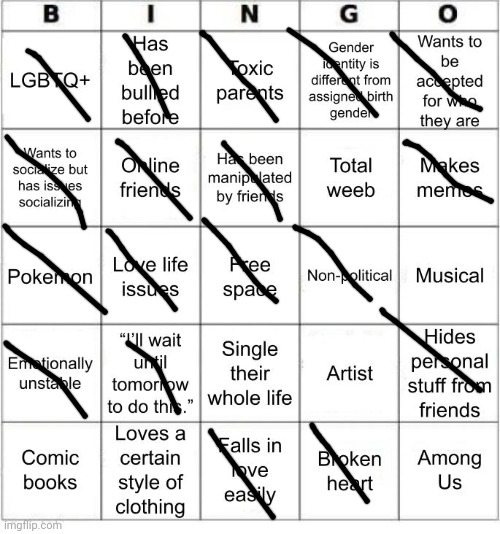 One bingo nice | image tagged in jer-sama's bingo | made w/ Imgflip meme maker