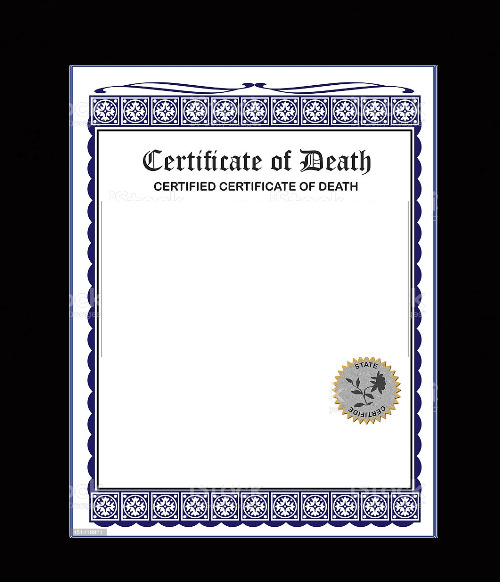 High Quality death certificate Blank Meme Template