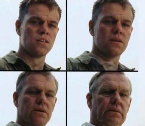 High Quality Matt Damon Aging Blank Meme Template