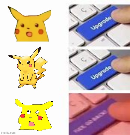 image tagged in pikachu,surprised pikachu,ugly pikachu | made w/ Imgflip meme maker