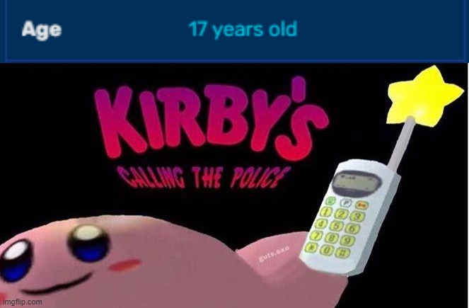 image tagged in kirby's calling the police | made w/ Imgflip meme maker