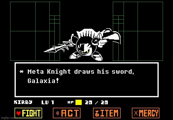 Meta Knight Draws out his sword | image tagged in meta knight draws out his sword | made w/ Imgflip meme maker
