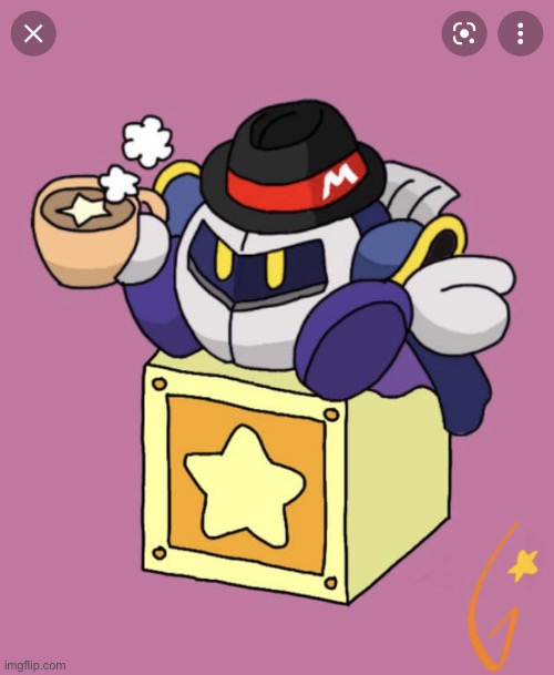 Meta Knight having a cup of tea | image tagged in meta knight having a cup of tea | made w/ Imgflip meme maker
