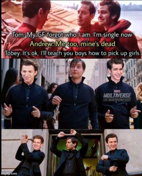 spidermen in black | image tagged in spiderman | made w/ Imgflip meme maker