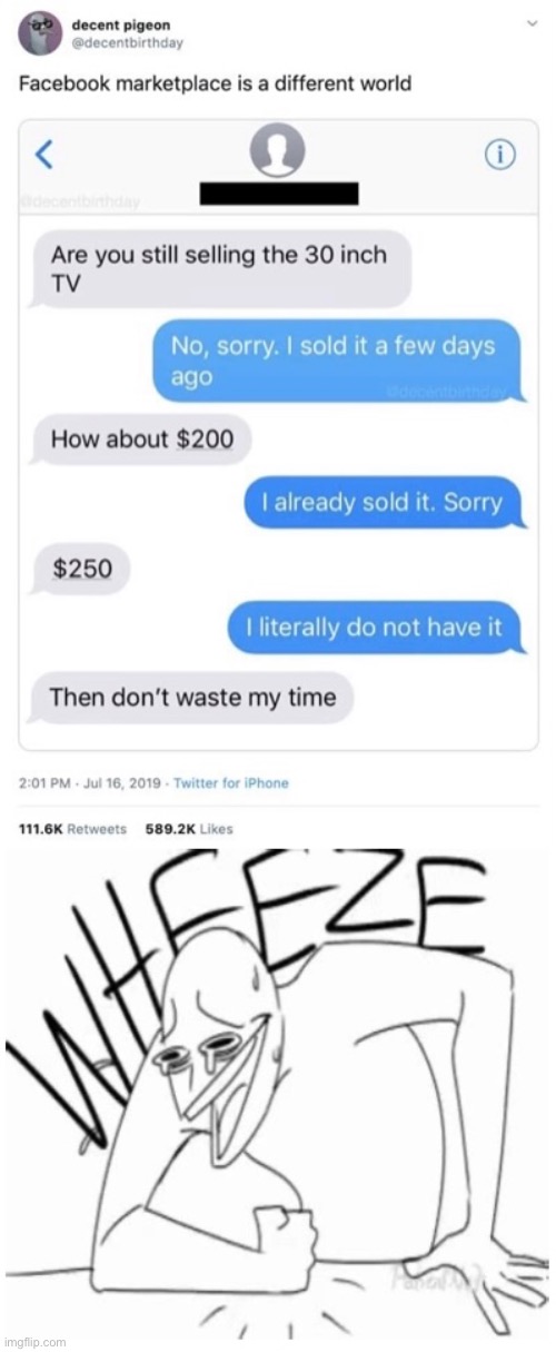 Facebook Marketplace is a different breed | image tagged in facebook marketplace,memes,funny,text messages,tweets | made w/ Imgflip meme maker