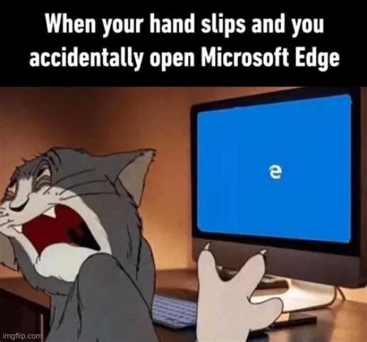 No hate on Microsoft Edge users :D | image tagged in funny,memes,repost,microsoft edge | made w/ Imgflip meme maker