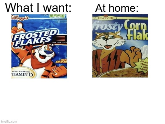 Food at home be like | What I want:; At home: | image tagged in blank white template,relatable | made w/ Imgflip meme maker