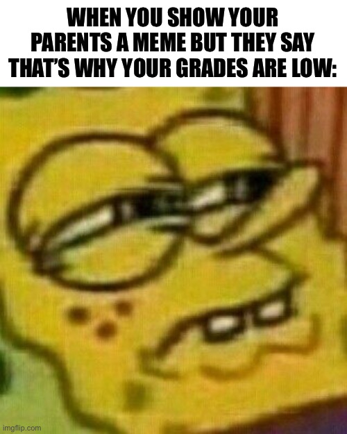 WHEN YOU SHOW YOUR PARENTS A MEME BUT THEY SAY THAT’S WHY YOUR GRADES ARE LOW: | made w/ Imgflip meme maker