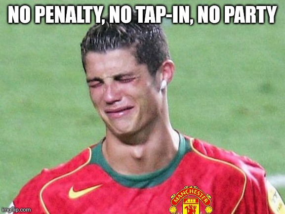 Man Utd 0 vs Wolves 1 |  NO PENALTY, NO TAP-IN, NO PARTY | image tagged in cristiano ronaldo crying,manchester united,wolves,premier league,futbol,soccer | made w/ Imgflip meme maker