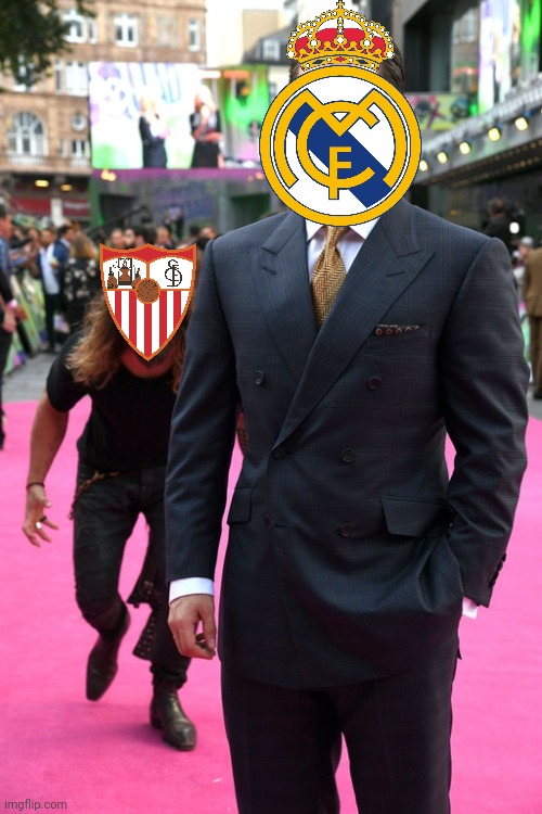 Cadiz 0-1 Sevilla. after Real Madrid lost 1-0 to Getafe, The Andalusians might overcome them in the Title Race. | image tagged in jason momoa henry cavill meme,sevilla,real madrid,la liga,futbol,memes | made w/ Imgflip meme maker