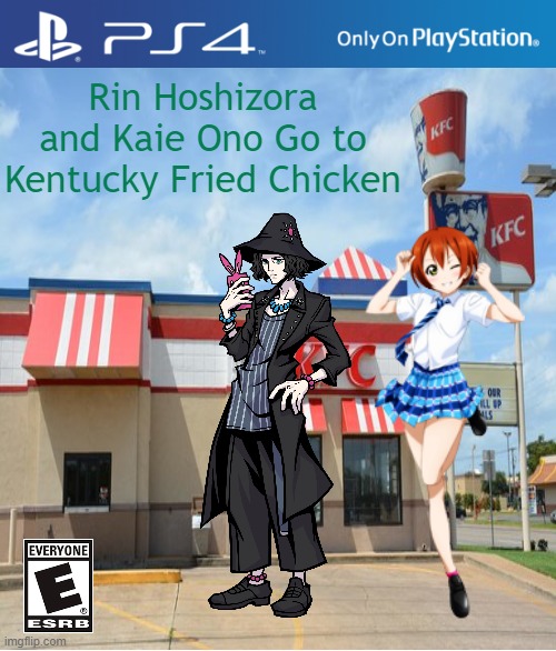 Rin Hoshizora and Kaie Ono Go to Kentucky Fried Chicken | Rin Hoshizora and Kaie Ono Go to Kentucky Fried Chicken | image tagged in ps4,memes,funny,kfc | made w/ Imgflip meme maker