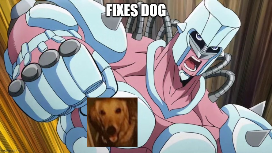 FIXES DOG | image tagged in crazy diamond | made w/ Imgflip meme maker