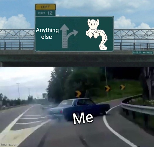 FLOOF FOR LIIIIIIIFE | Anything else; Me | image tagged in memes,left exit 12 off ramp,fluffy dragon | made w/ Imgflip meme maker