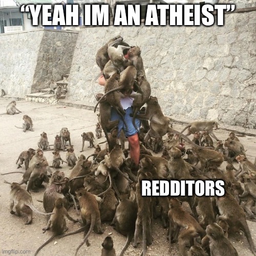 “Yeah im an atheist |  “YEAH IM AN ATHEIST”; REDDITORS | image tagged in atheist,scumbag redditor | made w/ Imgflip meme maker