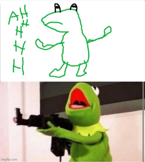 image tagged in machine gun kermit | made w/ Imgflip meme maker