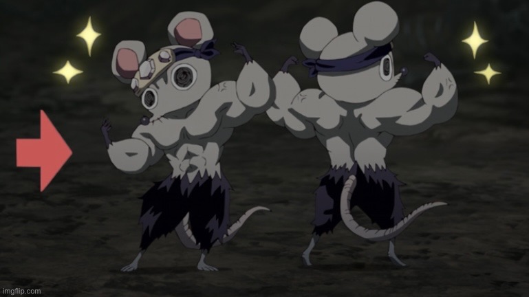 Yey more Tengen muscle mice | image tagged in anime | made w/ Imgflip meme maker