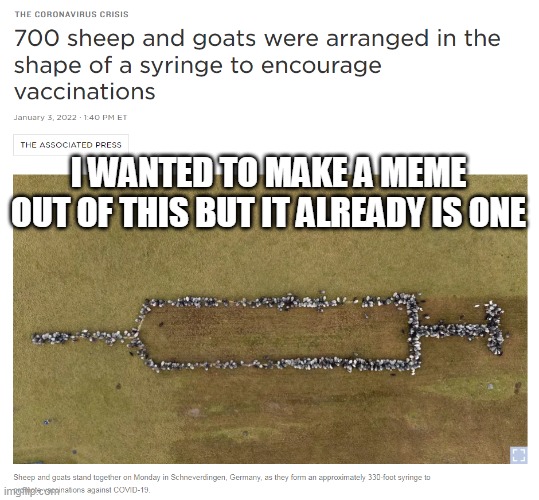 THERE'S NOTHING TO ADD HERE | I WANTED TO MAKE A MEME OUT OF THIS BUT IT ALREADY IS ONE | image tagged in covid vaccine,sheeple,covid jab,propaganda | made w/ Imgflip meme maker