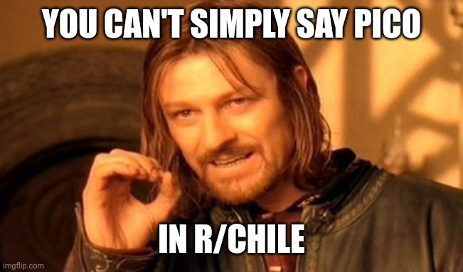 One Does Not Simply Meme | YOU CAN'T SIMPLY SAY PICO; IN R/CHILE | image tagged in memes,one does not simply | made w/ Imgflip meme maker