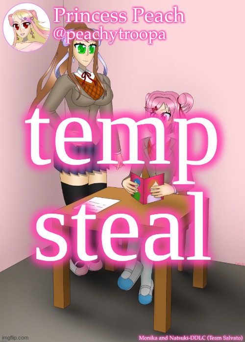 Monika and Natsuki | temp steal | image tagged in monika and natsuki | made w/ Imgflip meme maker