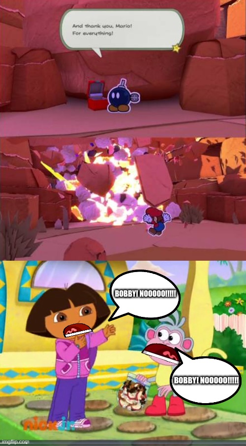 Dora & Boots' Reaction To Bobby Exploding - Imgflip