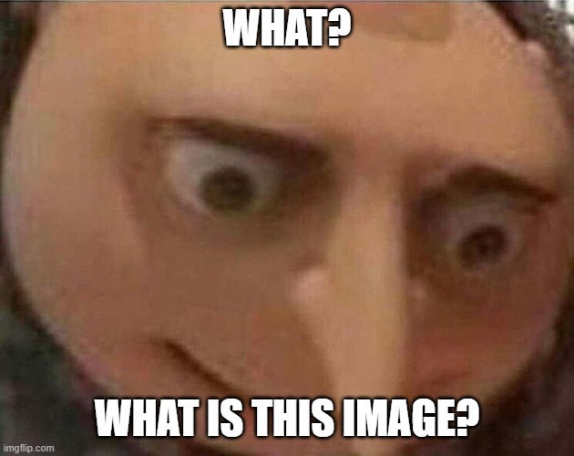 What is that?! | WHAT? WHAT IS THIS IMAGE? | image tagged in gru meme,cursed image | made w/ Imgflip meme maker