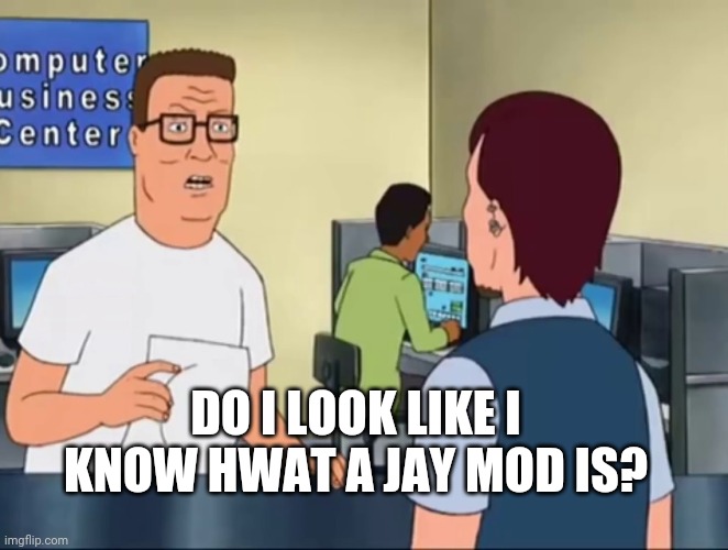 JMoD | DO I LOOK LIKE I KNOW HWAT A JAY MOD IS? | image tagged in hank hill jpeg | made w/ Imgflip meme maker