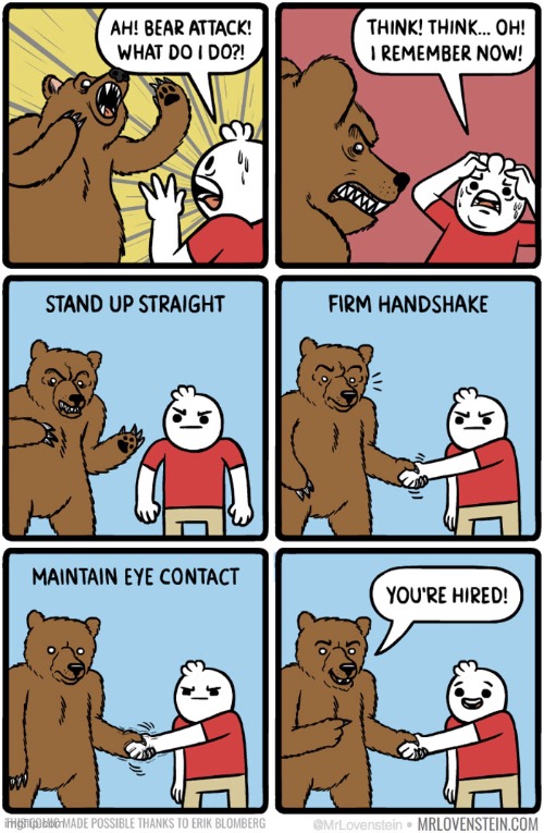The Bear Attack (Credit to creator in comments) | image tagged in comics,funny,memes,enjoy,bear,you are hired | made w/ Imgflip meme maker