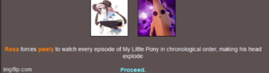 Peely watches mlp and explodes Blank Meme Template