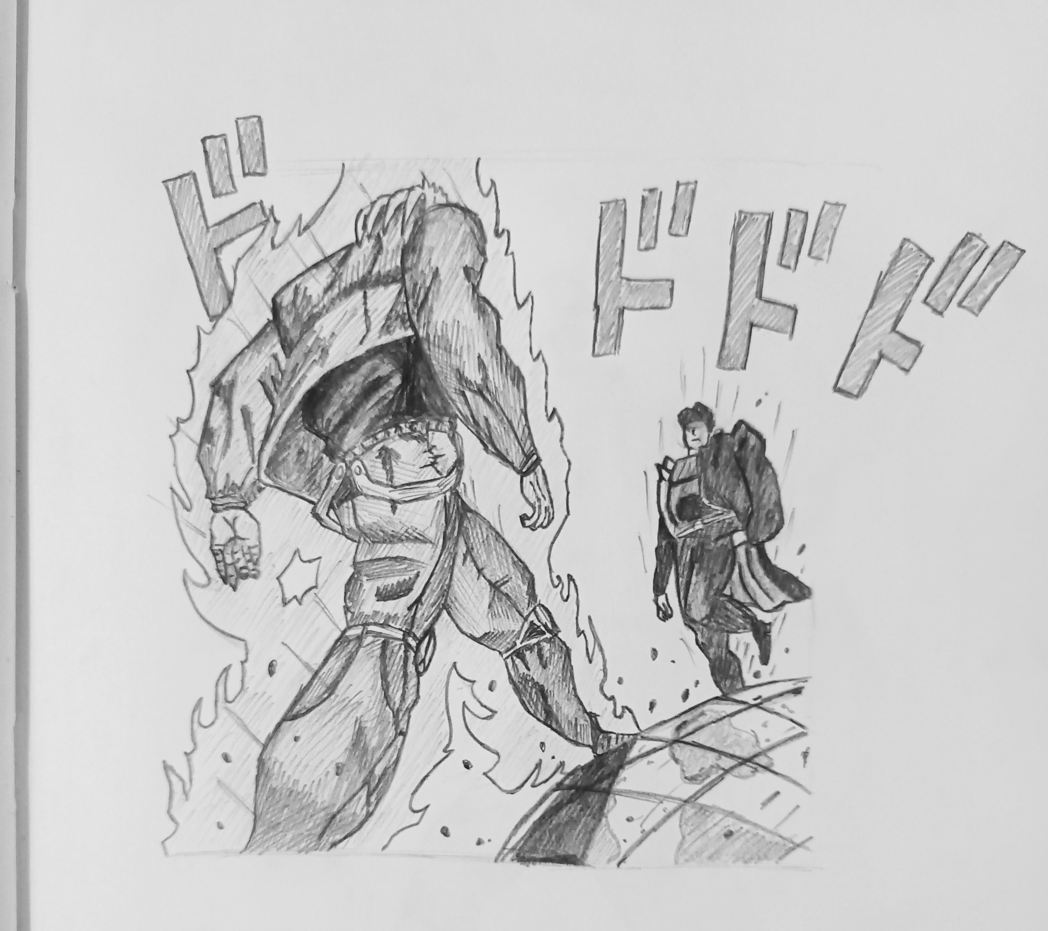 High Quality Dio vs Jotaro (drawing by Vaunce) Blank Meme Template
