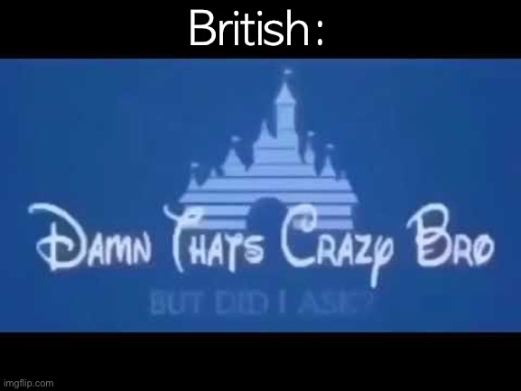Damn that's crazy bro but did I ask? | British: | image tagged in damn that's crazy bro but did i ask | made w/ Imgflip meme maker