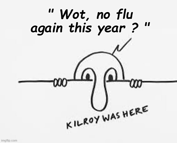 Kilroy | " Wot, no flu
again this year ? " | image tagged in flu | made w/ Imgflip meme maker