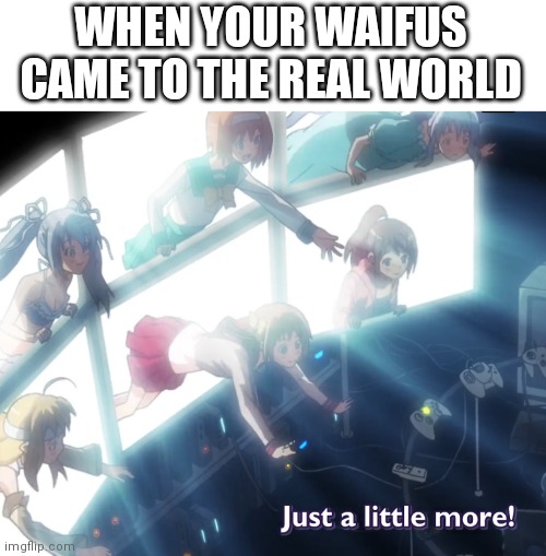 Wish that could happen.... :O | WHEN YOUR WAIFUS CAME TO THE REAL WORLD | image tagged in anime,waifu | made w/ Imgflip meme maker