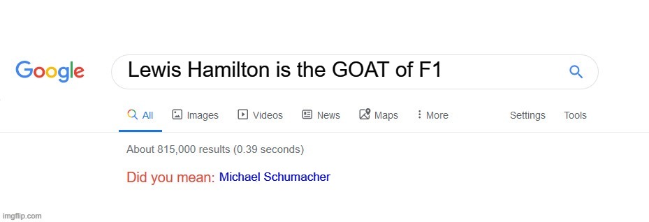 F1 | Lewis Hamilton is the GOAT of F1; Michael Schumacher | image tagged in did you mean | made w/ Imgflip meme maker