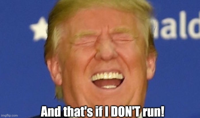 Trump laughing | And that's if I DON'T run! | image tagged in trump laughing | made w/ Imgflip meme maker