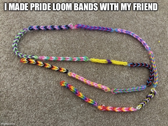 I couldnt do any ace spec because there was no grey... | I MADE PRIDE LOOM BANDS WITH MY FRIEND | image tagged in loom bands | made w/ Imgflip meme maker