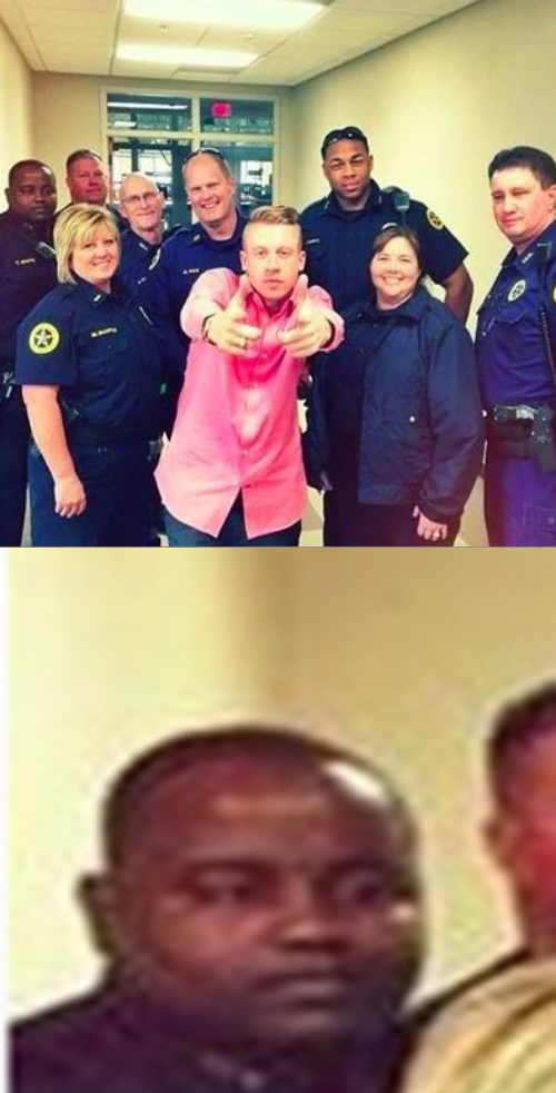 High Quality Macklemore with police officers Blank Meme Template