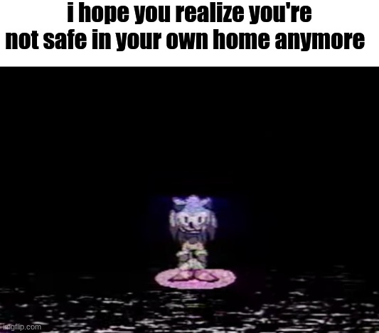 sonic | i hope you realize you're not safe in your own home anymore | made w/ Imgflip meme maker