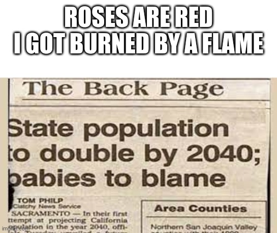 isorjgesrojgaoergjrpogjsrpogjrpog | ROSES ARE RED
I GOT BURNED BY A FLAME | image tagged in e | made w/ Imgflip meme maker