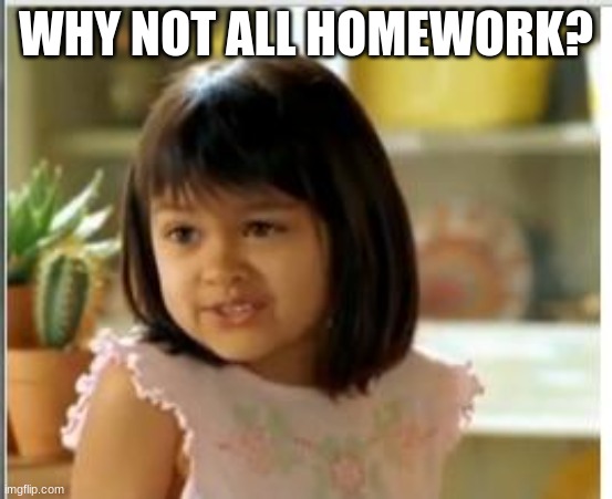 Why not both | WHY NOT ALL HOMEWORK? | image tagged in why not both | made w/ Imgflip meme maker