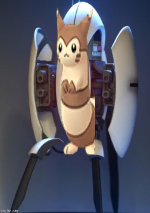 I present to you my latest invention: the Sentry Furret! Step inside and wield the power of a Portal Turret! | image tagged in sentry furret | made w/ Imgflip meme maker