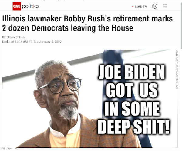 Bobby Rush's retirement marks 2 dozen Democrats leaving the House | image tagged in rush,retirement,joe biden,democrats,deep,shit | made w/ Imgflip meme maker