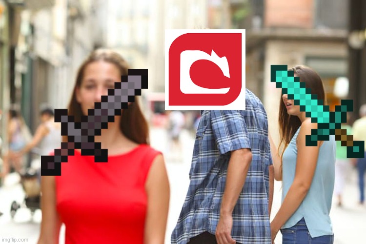 Mojang WHY!!!!! | image tagged in memes,distracted boyfriend | made w/ Imgflip meme maker