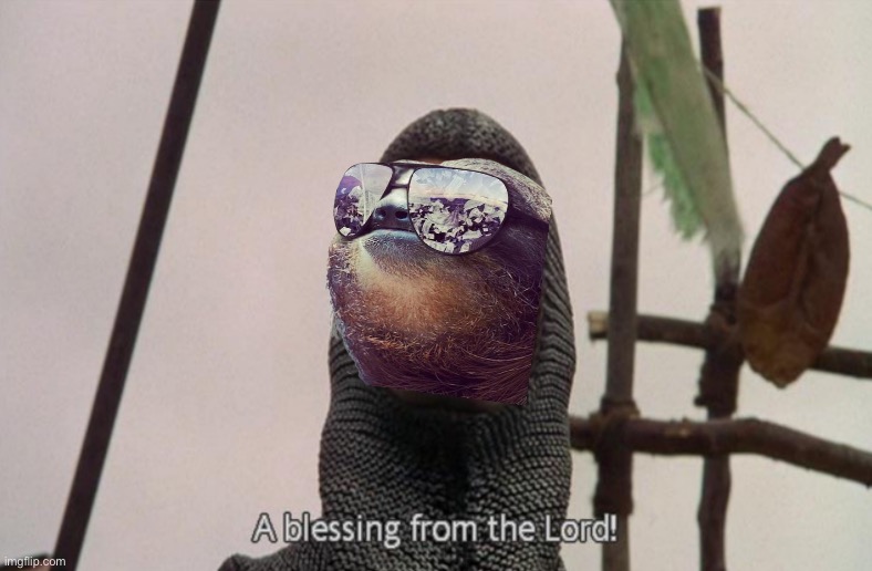 Sloth a blessing from the lord Blank Meme Template