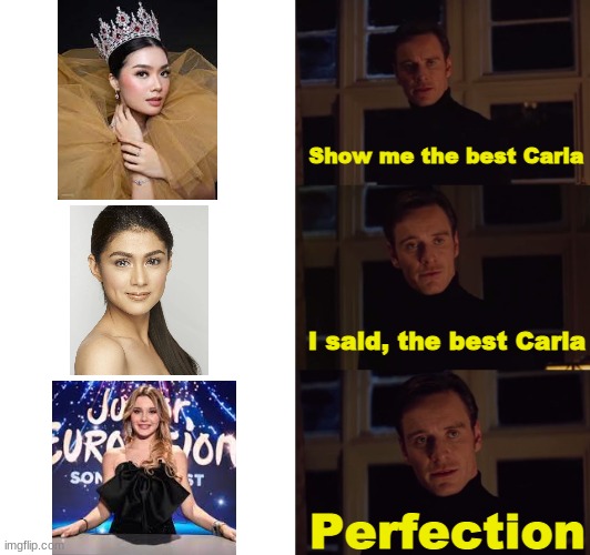 Carla Lazzari is way better than every other Carla | Show me the best Carla; I said, the best Carla; Perfection | image tagged in perfection,memes,carla,french,singer | made w/ Imgflip meme maker