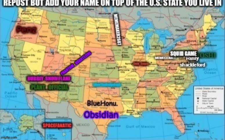 n | Obsidian | image tagged in repost,united states | made w/ Imgflip meme maker