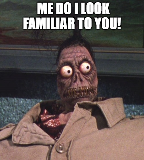 i am!!! | ME DO I LOOK FAMILIAR TO YOU! | image tagged in shrunken head beetlejuice | made w/ Imgflip meme maker