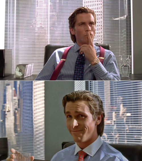 High Quality Patrick Bateman two panels Blank Meme Template